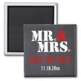 Mr. & Mrs. Modern typography wedding Save the Date Refrigerator Magnet