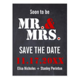 Mr. & Mrs. Modern typography wedding Save the Date Post Cards