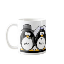 Mr & Mrs Penguin mugs by RyanandKrissy Mr & Mrs Penguin mugs