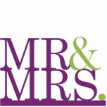 Mr &amp; Mrs Purple &amp; Lime Ampersand Cake Topper Photo Sculptures