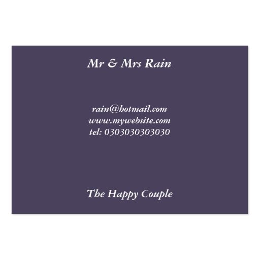 Mr & Mrs Rain Business Cards (front side)