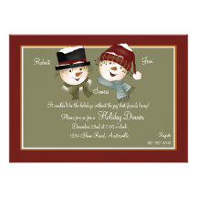Mr. & Mrs. Snowman - Holiday Invitation