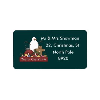 Mr & Mrs Snowman label