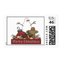 Mr & Mrs Snowman Stamp