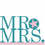 Mr &amp; Mrs Star Cake Topper Photo Cut Outs