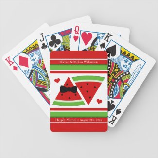 Mr &amp; Mrs Watermelon Personalized Playing Cards