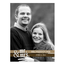 Mr. & Mrs. Wedding Thank You Card - Brown Postcards