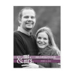 Mr  & Mrs  Wedding Thank You Card - Plum Post Card