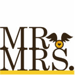 Mr &amp; Mrs Wings Cake Topper Photo Cutout