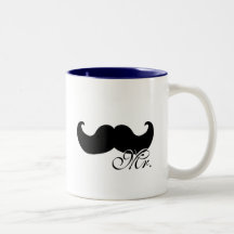 Mr mug - with black mustache