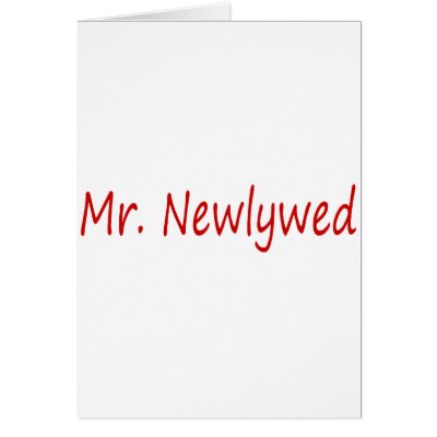 Mr. Newlywed (Red) Cards by CelebrationZazzle
