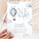 Mr ONEderful Hot Air Ballon Boy 1st Birthday Blue Invitation Zazzle