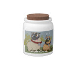 Mr. Pug & Mr. Other Pug Cookie Jar candy jars
