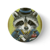Mr Raccoon Pinback Button