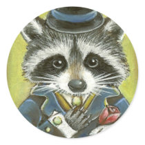 Mr Raccoon Round Stickers