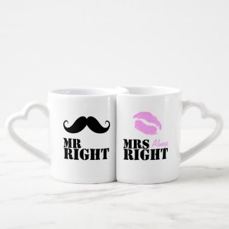 Mr Right and Mrs Always Right Tash And Lips Couples Mug