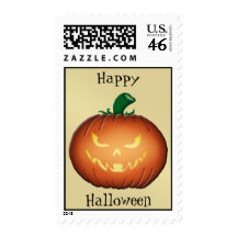 Mr. Spooky Jack O Lantern Halloween Gold Postage
