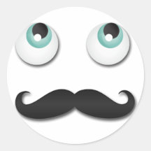 Mr.stache Round Sticker