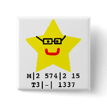 Mr Star is leet. Pinback Buttons