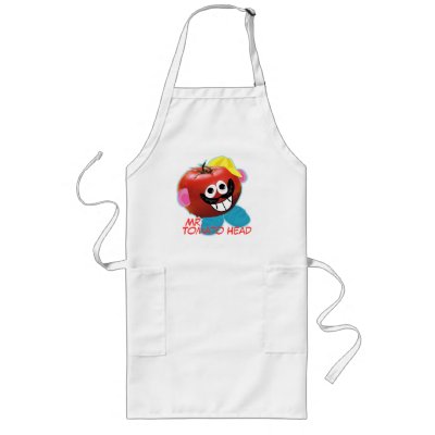 mr. tomato head humorous parody apron by popiconz