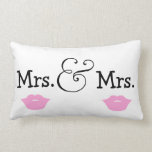 Mrs and Mrs Two Brides Lips Wedding Gift Throw Pillows