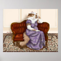 Mrs Bennet Cat Poster