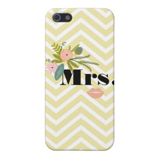 Mrs Bride Peach Lip Zig Zag Pattern iPhone 5 Case