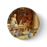 Mrs. Claus Bakes Cookies with Santa's Elves! Pinback Buttons