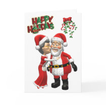 Mrs Claus kissing Santa Card by forbes1954 Mrs Claus kissing Santa Card