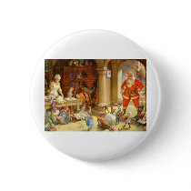 Mrs. Claus & Santas Elves baking Christmas Cookies Buttons
