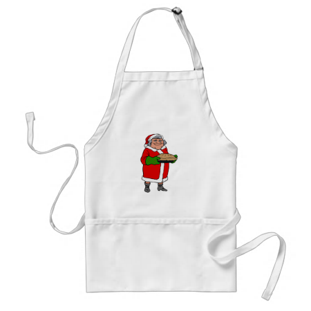 mrs claus with a pie aprons