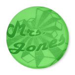 Mrs. Jones-Star Logo-Green Envy Fridge Magnet