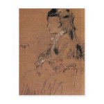 Mrs Leyland seated by Whistler Post Card