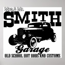 Mrs.& Mr. Smith Hot-Rod Garage Print