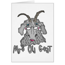 Mrs Old Goat Funny Cartoon Greeting Cards