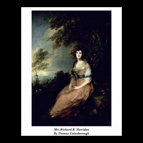 Mrs.Richard B. Sheridan By Thomas Gainsborough Poster