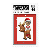 Mrs Santa and Rudolph postage