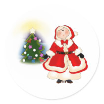 Mrs. Santa Decorates stickers