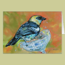 Mrs. Wilson's Warbler - bird on glass drinking cards
