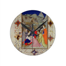 MS 11060-11061 Hours of Notre Dame: Sexte, Adorati Round Wall Clock