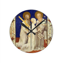 MS 11060-11061 John, Duc de Berry on his knees bet Wallclock