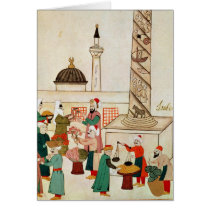 Ms 1671 A Bazaar in Istanbul, c.1580 Card