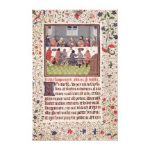 Ms 370 fol.184 The Last Supper Stretched Canvas Prints