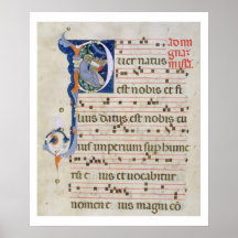 Ms 561 Page with historiated initial 'P' depicting Print