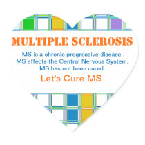 MS Awareness heart Stickers for Multiple Sclerosis stickers
