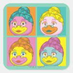 Ms. Birdy Pop Art Square Sticker
