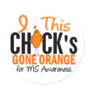 MS Chick Gone Orange stickers by awarenessgifts MS Chick Gone Orange stickers