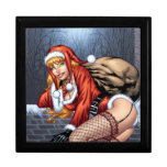 Ms Claus On The Rooftop Delivering Santas Presents Jewelry Boxes