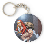 Ms Claus On The Rooftop Delivering Santas Presents Keychain