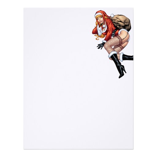 Ms Claus On The Rooftop Delivering Santas Presents Letterhead Design